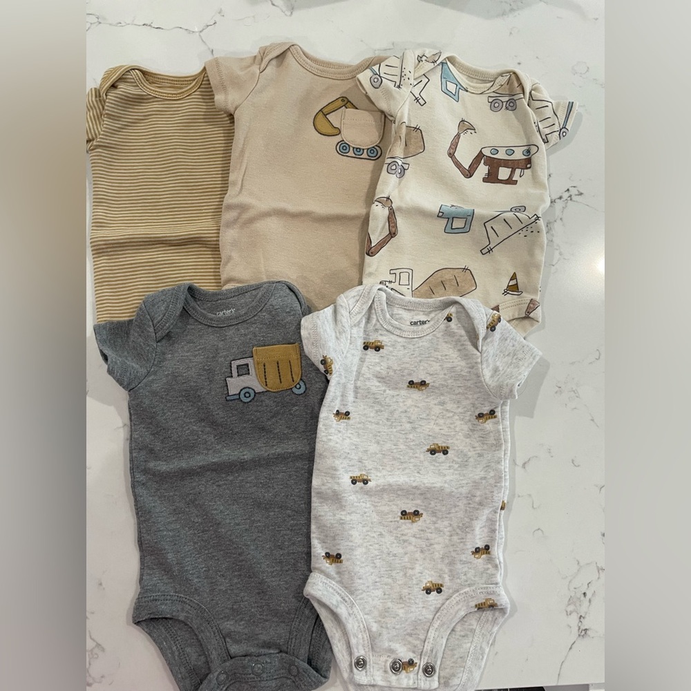 Carter's Baby Bodysuits with Vehicle Designs
